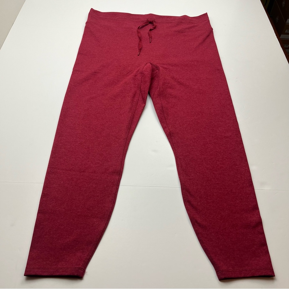 Spanx Cropped Drawstring Legging Burgundy Red Lounge Pants Pull-On Stretch 2X